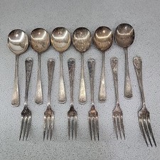 Vintage Ashberry EPNS Plated 12 Piece Spoons And Forks
