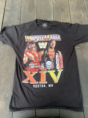WrestleMania XIV  WWE Shawn Michaels and Stone Cold  black tshirt men s M