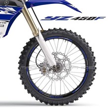 YZ450F YZF 450 enduro cross wheel decals rim stickers stripes for Yamaha blue