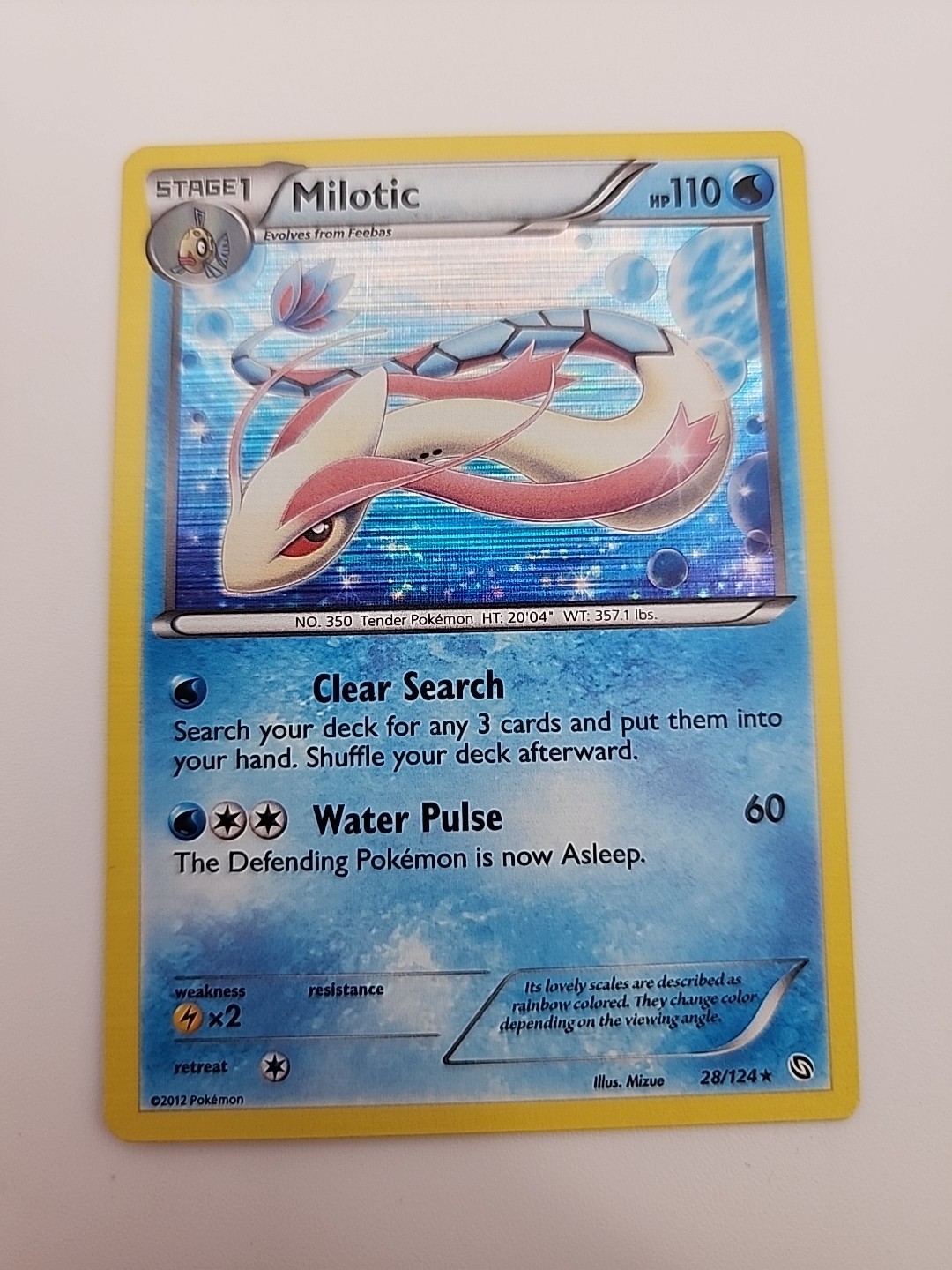 Pokemon Milotic Holo Rare B&W Dragons Exalted 28/124 LP