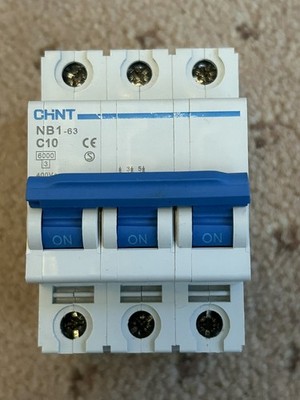 Chint MCB 10 Amp Typ C 10A dreipoliger Leitungsschutzschalter 6kA NB1-63 971365