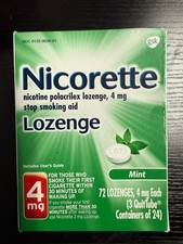 Nicorette Stop Smoking Aid 4mg Mint 72 Lozenges 3 Containers of 24 EXP2027
