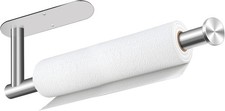 Stainless Steel Paper Towel Holder Self Adhesive Under Cabinet Mount Silver