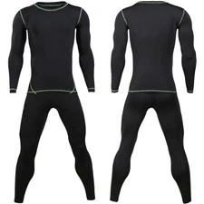 Winter Thermal Mens Compression Base Layer Under Wear Long Sleeve Shirts+Pants