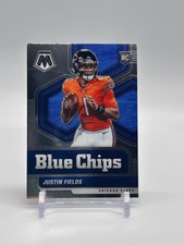 2021 Mosaic Blue Chips Justin Fields RC JETS NO 4