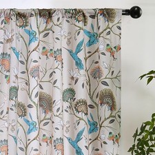 Boho Floral Curtains for Bedroom Living Room 84 Inches Length 2 Panels Semi