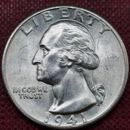 1941 D Washington Quarter 25c Silver BU UNC Uncirculated Denver #95090