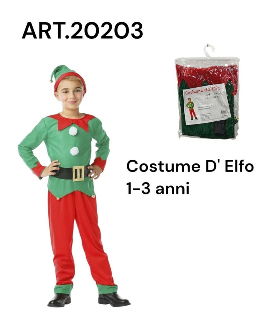 Vestido Disfraz De Elfo De Navidad Para Niño Talla 1-3 Años