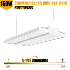 Dimmable 150 Watt LED Linear High Bay Shop Light Commercial Indoor Ceiling Lamp