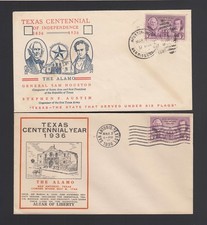 FDC: #776 1936 3c Texas - (2) UNOFFICIAL- Different Cachets 