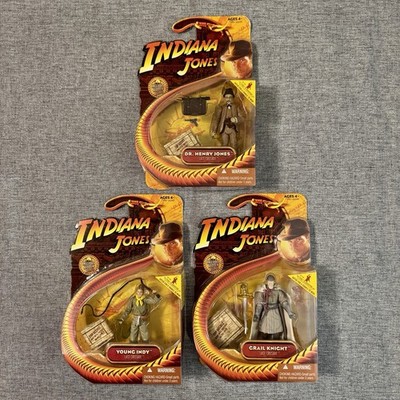 Indiana Jones Lot of 3 Action Figures- Dr Henry Jones, Young Indy, Grail Knight
