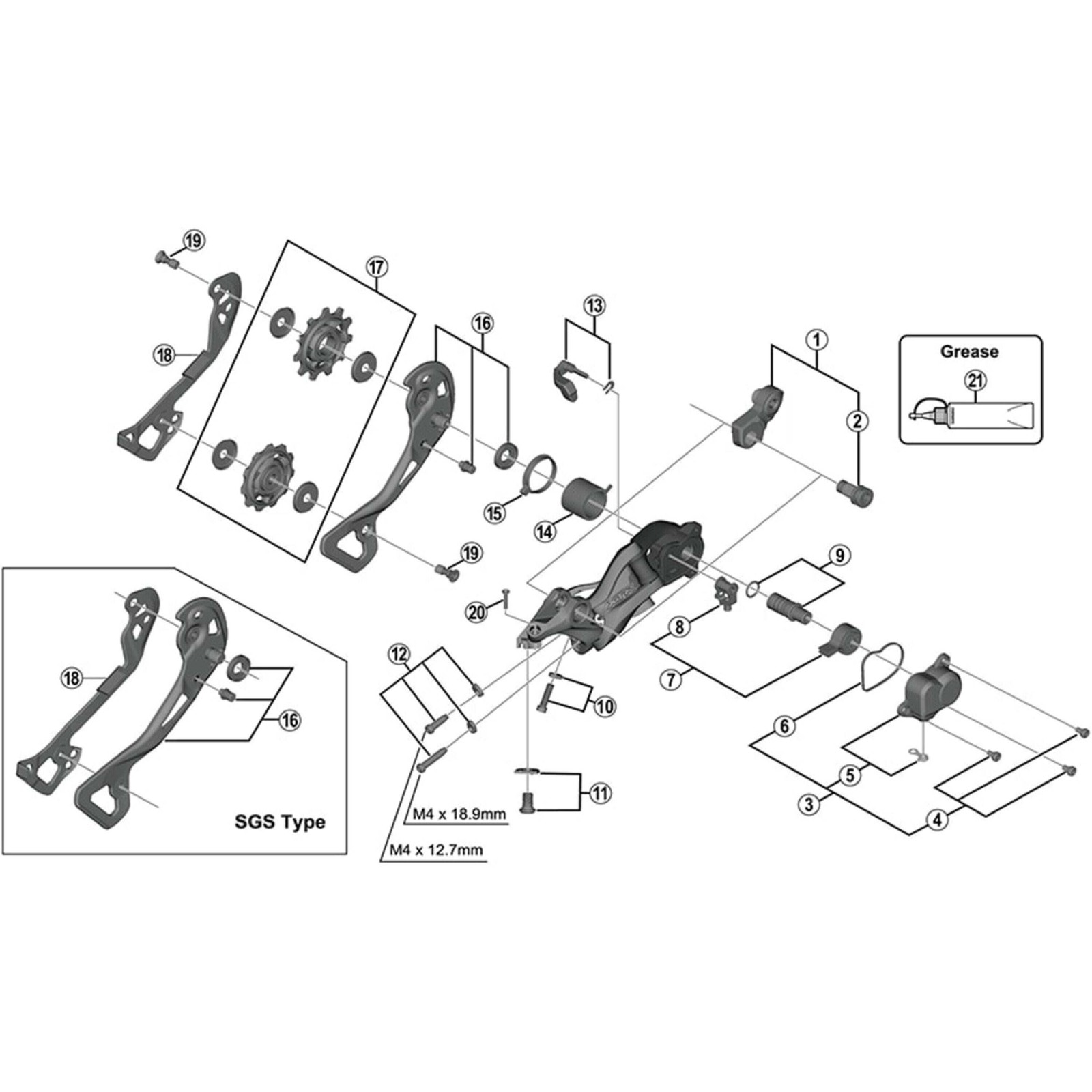 Shimano Spares RD-M820 guide pulley bolt