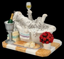 Katzen Figur entspannt in Badewanne by Veronese - Kater, Z&uuml;chter Geschenk Deko