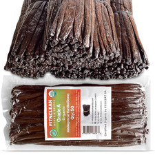 50 Madagascar Vanilla Beans Grade A Organic Bulk 5" Pods for Extract Baking Non-