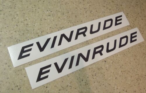 Evinrude Vintage Outboard Motor Decal 10" 2-PK FREE SHIP + FREE Bass Fish Decal! - Picture 1 of 1