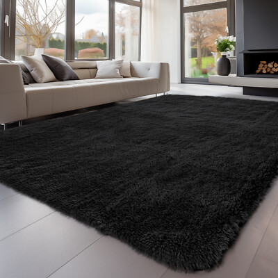 Large Plush Shaggy Area Rug   Soft, Non-Slip Carpet for Living Room & Bedroom