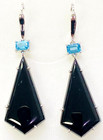 QVC Generation Gems Black Jade & Blue Topaz Sterling Silver Drop Earrings — photo 2