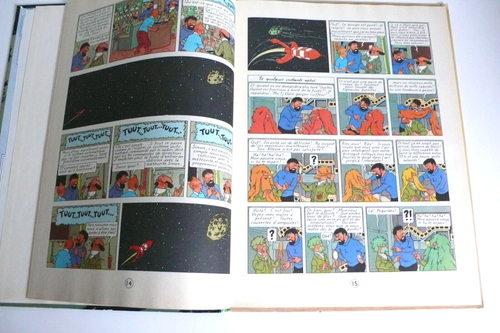TINTIN "ON A MARCHÉ SUR LA LUNE" HERGÉ ED. 1966 DOS B 36 BON ÉTAT - Imagen 9 de 9