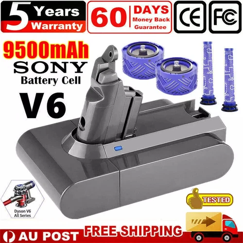 21.6V 9500mAh for Dyson V6 Battery Animal Absolute SV03 SV04 SV05 SV09 DC61 DC62