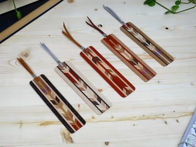 Natural Wooden Bookmark with Tassel Handmade