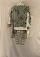 Carter's Toddler Girls 24 Months Unicorn Animal Camp Out 4 Pc Pajama Set NWT