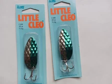 2 Pks.  Acme Tackle LITTLE CLEO - 2/5 oz. Ham Nickel Green & Ham Nickel Blue