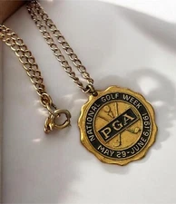 Vintage US Open PGA National Golf Week Pendant Jay Hebert vs Arnold Palmer, 1961
