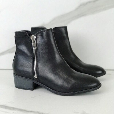 steve madden true zip leather ankle bootie