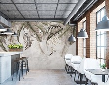3D Gray Leaves B4670 Wallpaper Wall Mural Removable Self-adhesive Amy 24