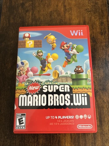 Super Mario Bros Wii (Nintendo Wii, 2009) Red Case
