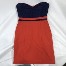 NWT Silence + Noise Urban Outfitters Size Small Zipper Back Orange Blue Dress