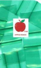 GREEN 1,000 APPLE BRAND BAGGIES 12510 RESEALABLE 1000 plastic 1.25"x1" bags