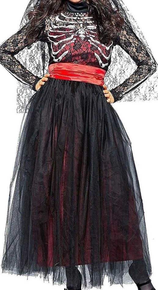 Dia De Los Muertos Dress Adult Costume Small - Image 2 of 4