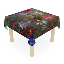 Beautiful  Metallic Wildflowers, Gorgeous floral Design, Style 6 Tablecloth