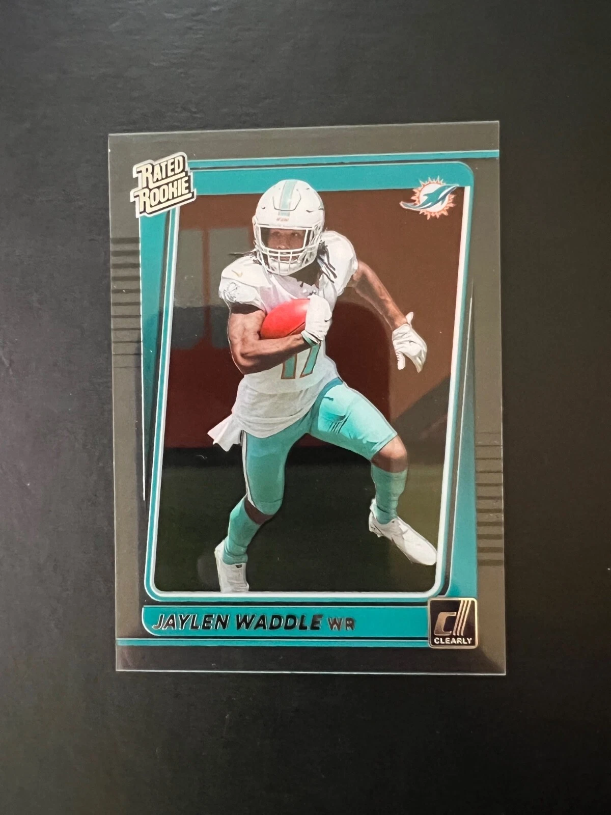 2021 Clearly Donruss Rated Rookie Jaylen Waddle RC Acetate #64 Miami Dolphins