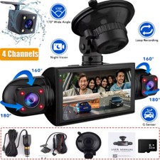 4 Channel Dash Cam 1080P 4 Lens Driving Recorder G-Sensor Car Front Rear Camera