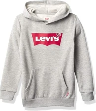 Levi's Big Boys' Batwing Pullover Hoodie (Grey Heather) (918778) E3(A597T)