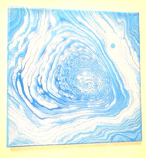 HANDMADE ACRYLIC POUR PAINTING ON 10X10 CANVAS, VARNISHED