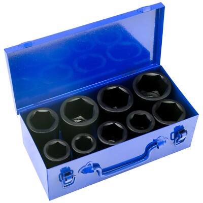 1" Drive Jumbo Impact Socket Set, 9 Pieces Universal Hex Deep Socket Set With