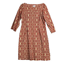 Jude Connally Women's  Dress Orange  Geometric Print 3/4 Sleeves Size Large
