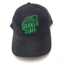 Quaker State Motor Oil Hat Cap Black Used Strapback B27D
