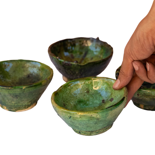 Small Tamegroute Pottery Bowl, Ideal for Snacks & Dips Handmade Moroccan Ceramic - Picture 5 of 6