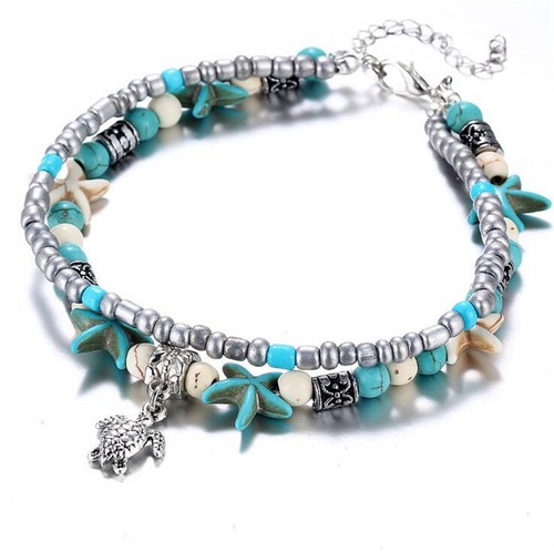 Shell Anklet Leaf Star Foot Leg Ankle Bracelet Summer Beach Jewelry Sandal Chain - Picture 8 of 11