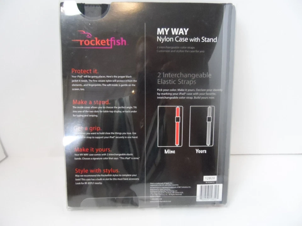 Rocketfish Black My Way Apple iPad 3 Nylon Case w/ Stand - NEW - Image 3 of 3