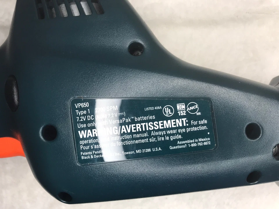 Black & Decker VersaPak 7.2V Cordless Reciprocating Saw VP650 Saw Only - Image 4 of 4