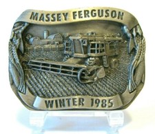 Massey Ferguson MF 8590 Combine Winter 1985 Pewter Belt Buckle Ltd Ed 4th Series