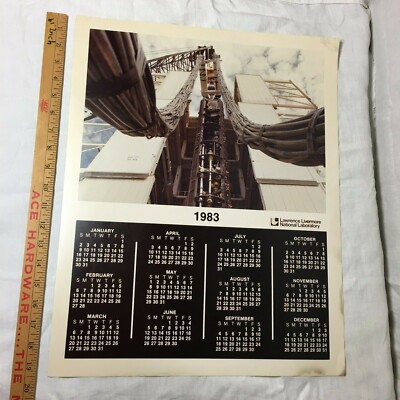 1983 Calendar Poster Lawrence Livermore National Laboratory 19'' X 15''