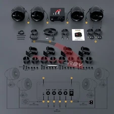 1000W Amp Motorcycle Waterproof Bluetooth Stereo 4 Speakers Audio MP3 System ATV