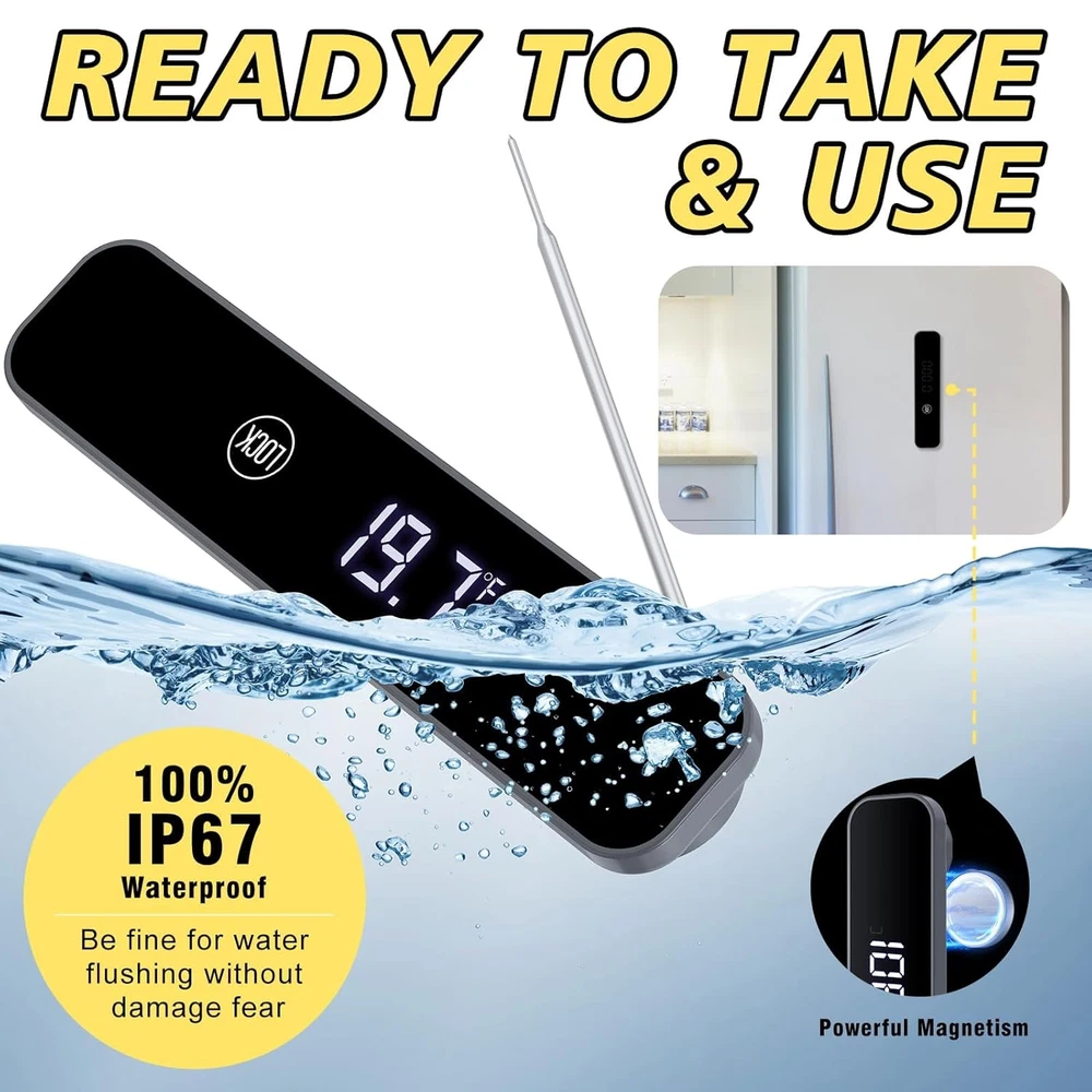 Meat Thermometer Digital,  1S Instant Read Thermometer, Waterproof Professions K