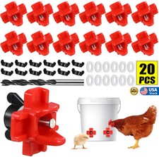 20x Horizontal Chicken Nipples Waterer - Automatic Chicken Water Feeder Quail US